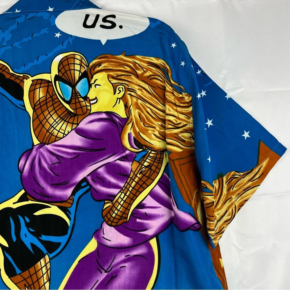 Spider-Man Short Sleeve Shirt Size‎ Large Blue Black - Picture 14 of 15